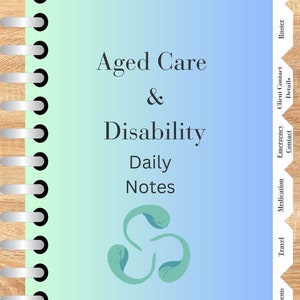 Digital Planner, Diary, Notes, Support work and aged care, business template, NDIS, portable, Individual Support, Customise, cava easy cheap