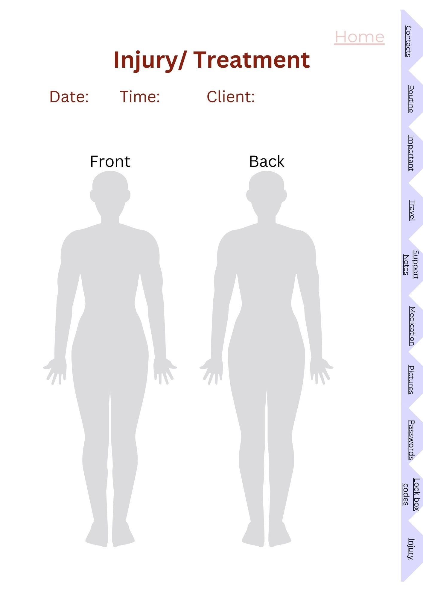 Fully Customizable Template, New Edition, Support Worker Notes Use in ...