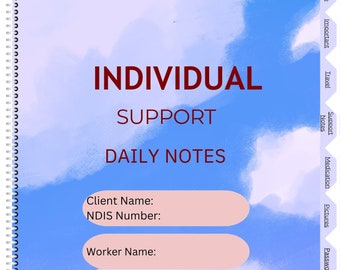 Vollständig anpassbare Vorlage, Neue Ausgabe, Support-Arbeitsnotizen Verwenden Sie in Ihrer bevorzugten Annotations-App wie Goodnotes, Notability NDIS