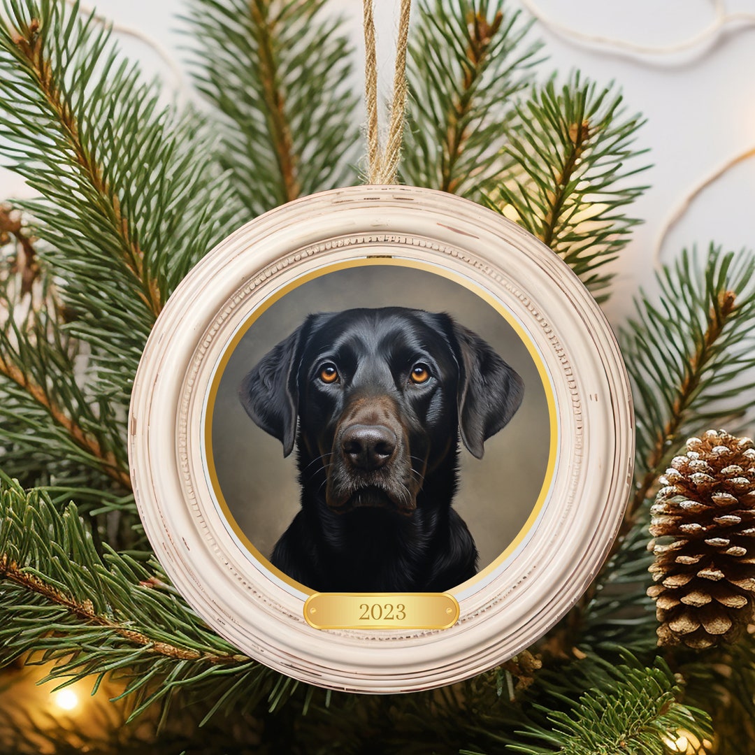Black Lab Ornament Black Lab Christmas Ornament Photo Etsy