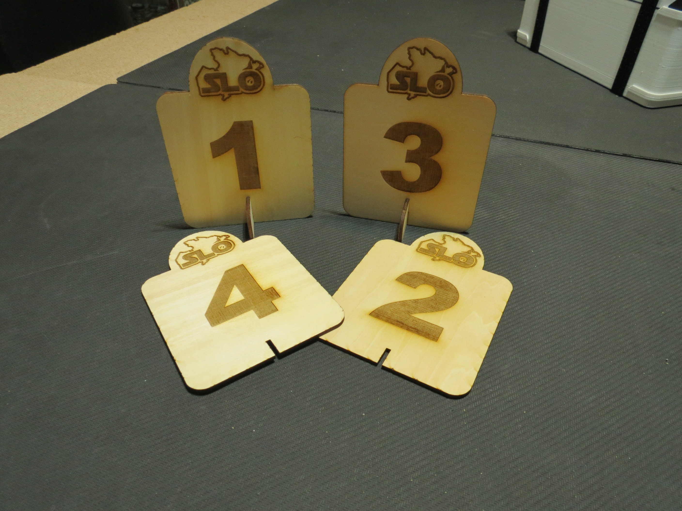 Custom Wooden Table Number Set Of 5 - Engraved Restaurant Table Signage, Wood Table Markers For QR Code Menu, Restaurant Table Number Signs