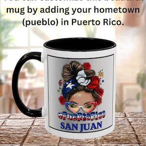 Custom Puerto Rican Mom Mug: Personalized with the name of your hometown in Puerto Rico, Mug for Boricua, Gift for Puerto Rican Mama,