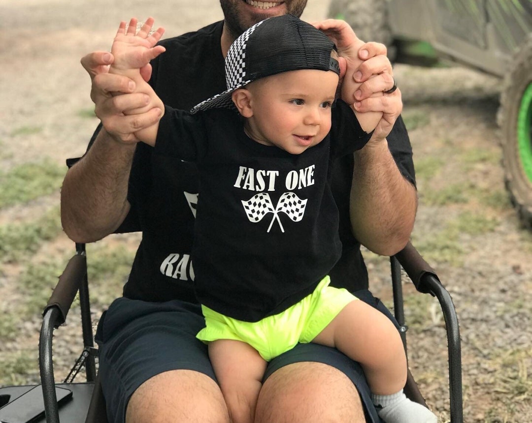 Toddler Racing Tee FAST ONE 1st Birthday Baby's Birthdaytoddler Baby