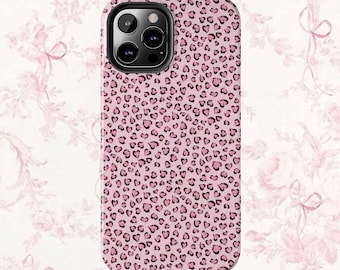Y2K Pink Cheetah Print Phone Case | Girly Phone Case | Trendy Cheetah Pattern | Cute & Bold Pink Animal Print Cover