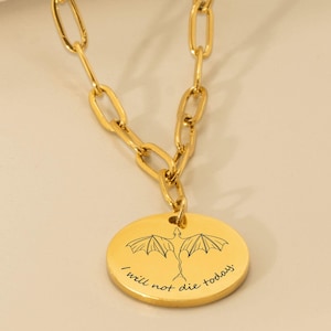 Fourth Wing Coin Pendant With Paperclip Chain • Encouragement Gift • Dragon Rider Necklace • Christmas Gift for Book Lover • Bookish Jewelry