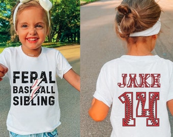 Baseball Sister Shirt | Baseball Brother Tshirt | Game Day Shirt for Baseball Siblings | Baseball Toddler Youth Shirt | Baseball Fan Shirt