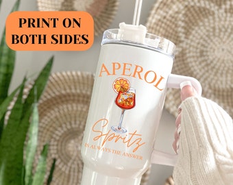 Aperol Spritz is Always the Answer Retro Travel Mug - Aperol Lover Tumbler -  Unique Gift for Aperol Enthusiasts - Funny Cocktail Lover Gift