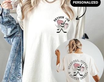 Personalized Hockey Mom Shirt | Custom Hockey Player Tshirt | Hockey Coach Gift | Hockey Mama Shirt | Custom Hockey T-shirt | Game Day Shirt
