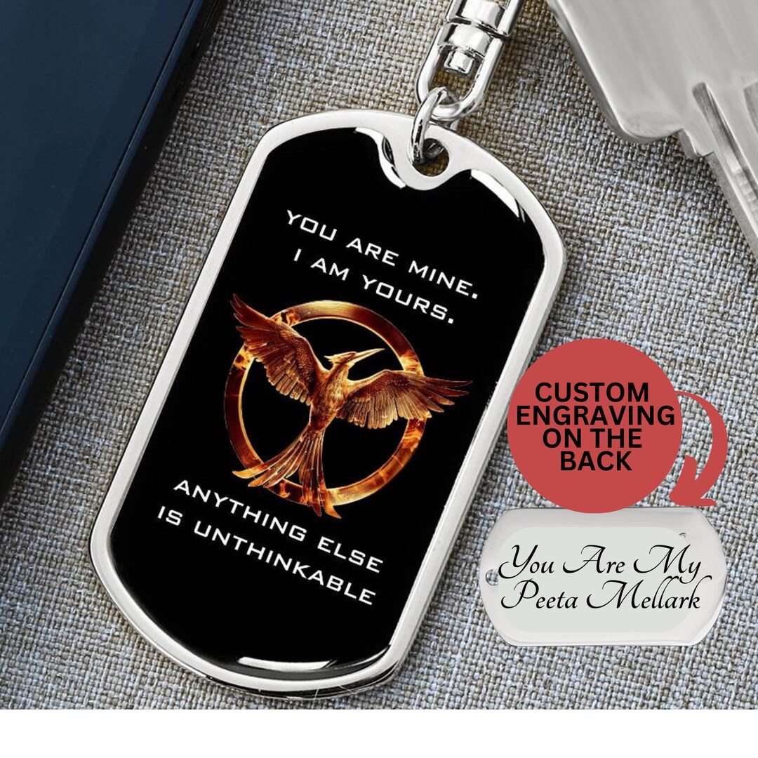 Hunger Games Keychain for Him Personalized Mockingjay Keychain 1 Year