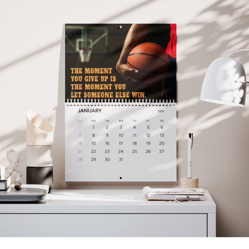 2024 Calendar for Basketball Players Personalized Basketball Gift