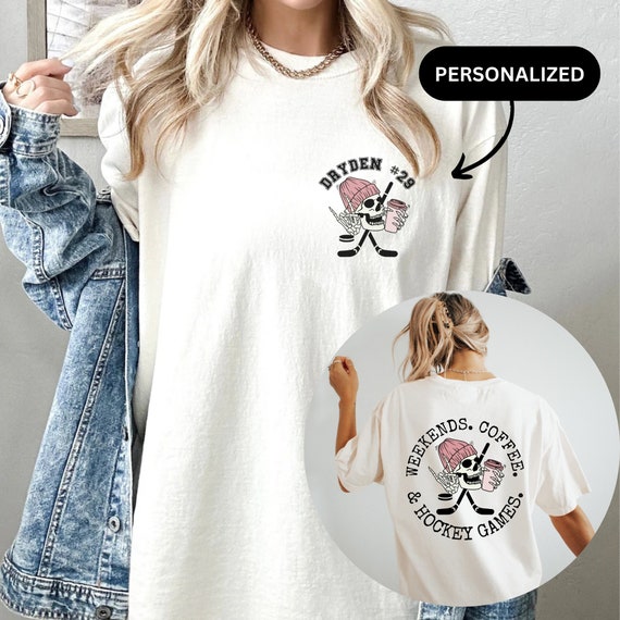 Personalized Hockey Mom Shirt | Custom Hockey Player Tshirt | Hockey Coach Gift | Hockey Mama Shirt | Custom Hockey T-shirt | Game Day Shirt