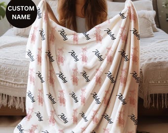 Personalized Coquette Dance Blanket - Dance Gift for Girls - Custom Gift for Dancer or Dance Teacher - Dance Team Gifts - Custom Home Decor