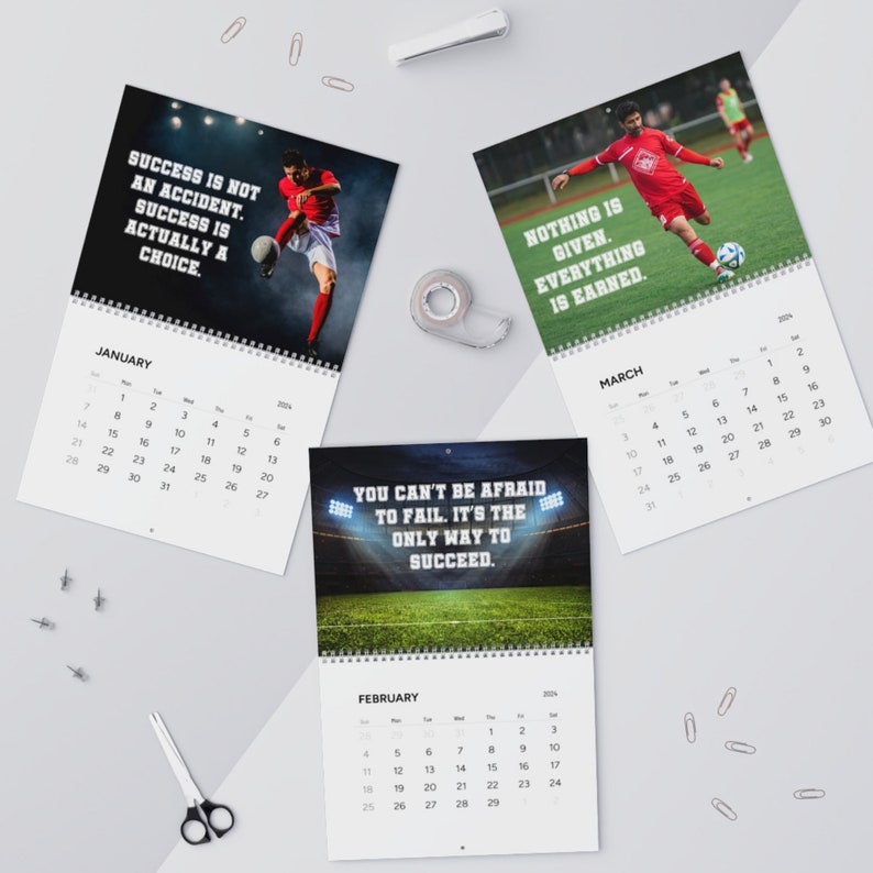 2024 Calendar for Soccer Players and Fans Personalized Soccer Gifts
