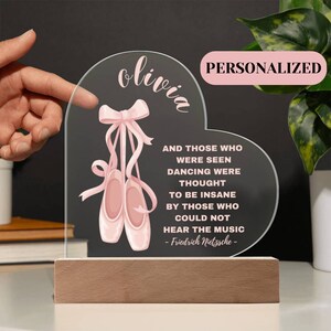 Personalized Gift for Dancer - Dancer Acrylic Sign and LED Night Light - Coquette Aesthetic Room Decor For Dancers - Preppy Girl Decor