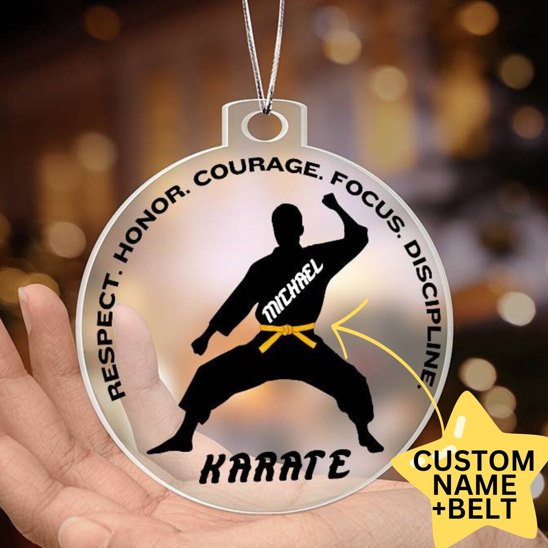 Personalized Karate Ornament Custom Name and Belt Color Etsy