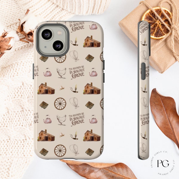 Little House Cabin Walnut Grove Prairie Girls Smart Phone Case for iPhone Samsung Galaxy Google Pixel Tough Case Homemaker Homesteader Gift