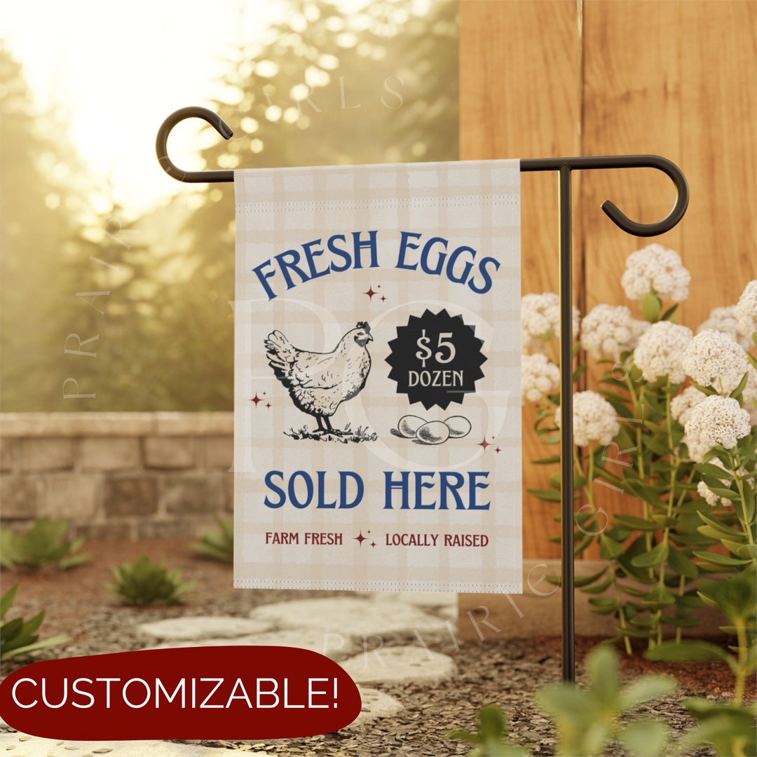 Fresh Eggs Sold Here Yard Garden Flag Sign Homestead Homemaker Yard