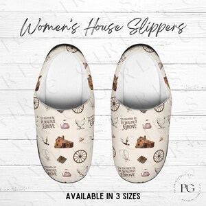 I'd Rather Be In Walnut Grove Women's  Indoor House Slippers Little Cabin Prairie Girls House Shoes Laura Ingalls Wilder Gift