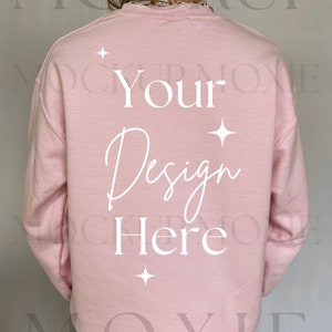 Gildan 18000 Sweatshirt Mockup, Light Pink Sweatshirt Mockup, Light Pink Mockup, Light Pink Sweatshirt, Back Mockup, Back Sweatshirt Mockup
