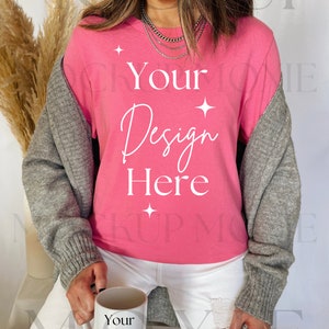 Bella Canvas 3001 Mockup, Charity Pink Bella Canvas Mockup, Charity Pink Mockup, Pink TShirt Mockup,  Bella Canvas 3001 TShirt Mockup, Mug