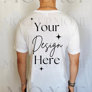 Bella Canvas 3001 Mockup, White Bella Canvas Mockup, Male Mockup, Male Mockup 3001, Male Model Mockup, Back Mockup, Back 3001, White 3001