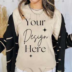 Bella Canvas 3001 Mockup, Soft Cream Mockup, Soft Cream Mockup 3001, Soft Cream 3001 Mockup, Soft Cream Bella Canvas, Style Mockup, Trendy