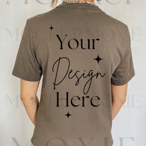 Bella Canvas 3001 Mockup, Asphalt Bella Canvas Mockup, Grey TShirt Mockup,  Bella Canvas 3001 TShirt Mockup, Back Mockup, Back Mockup 3001