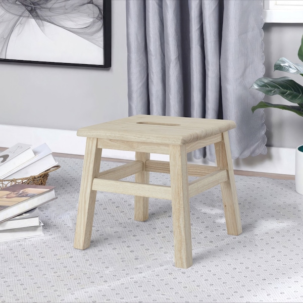 Step Stool | FootStool. Solid Hardwood, 12.25 Inches, Ideal for personalization, DIY projects, Arts and Crafts activities, Unfinished