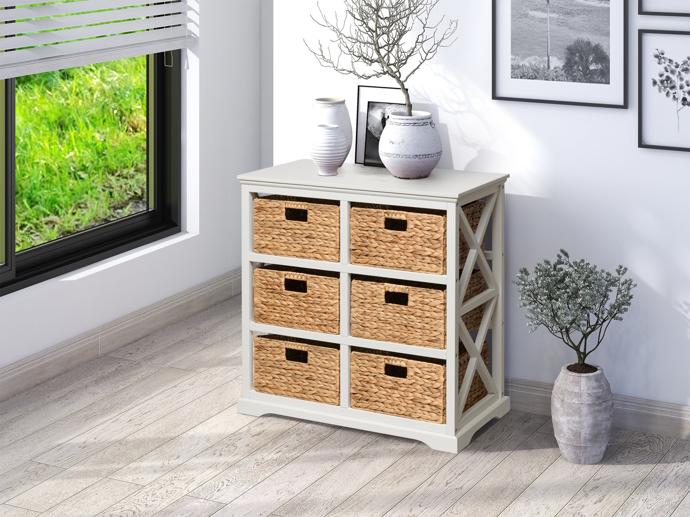 Sideboard wicker baskets discount