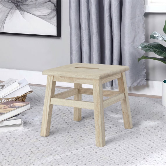 Step Stool Footstool. Solid Hardwood 12.25 Inches Ideal for