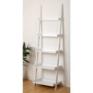 5 Tier Leaning Wall Storage shelf, Craft Organizer shelf, Ladder shelf