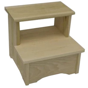 Step Stool | FootStool. Solid Hardwood, 13 Inches, Ideal for personalization, DIY projects, Arts and Crafts activities, Unfinished