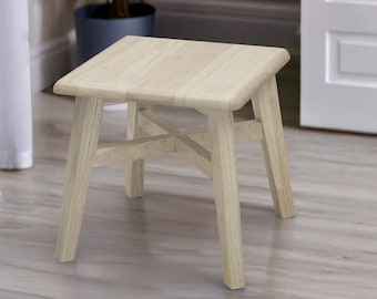 Step Stool | FootStool. Solid Hardwood, 12.25 Inches, Ideal for personalization, DIY projects, Arts and Crafts activities, Unfinished