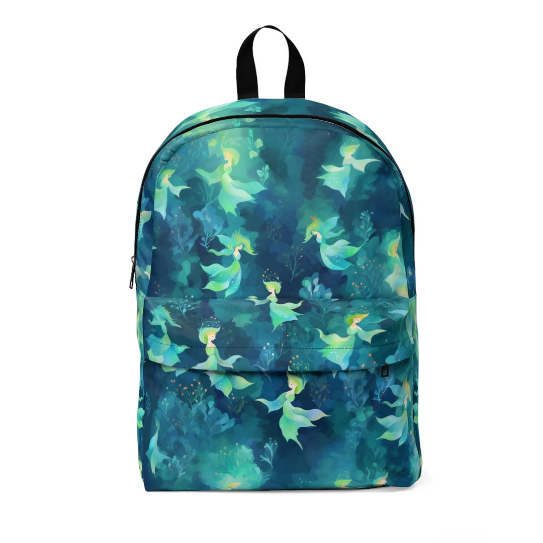 Ferries Aqua Blue Backpack Fish Whale Water Ocean Green Etsy