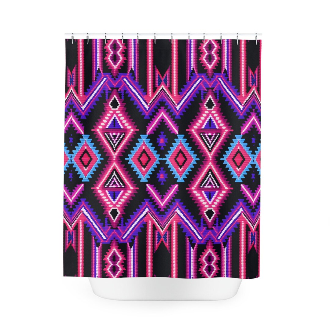 Bright Pink and Purple Shower Curtain Colorful Shower Etsy