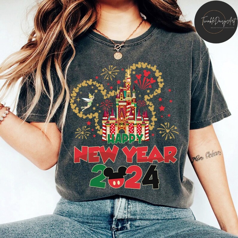 Disney Castle Happy New Year 2024 Shirt Mickey Ears New - Etsy