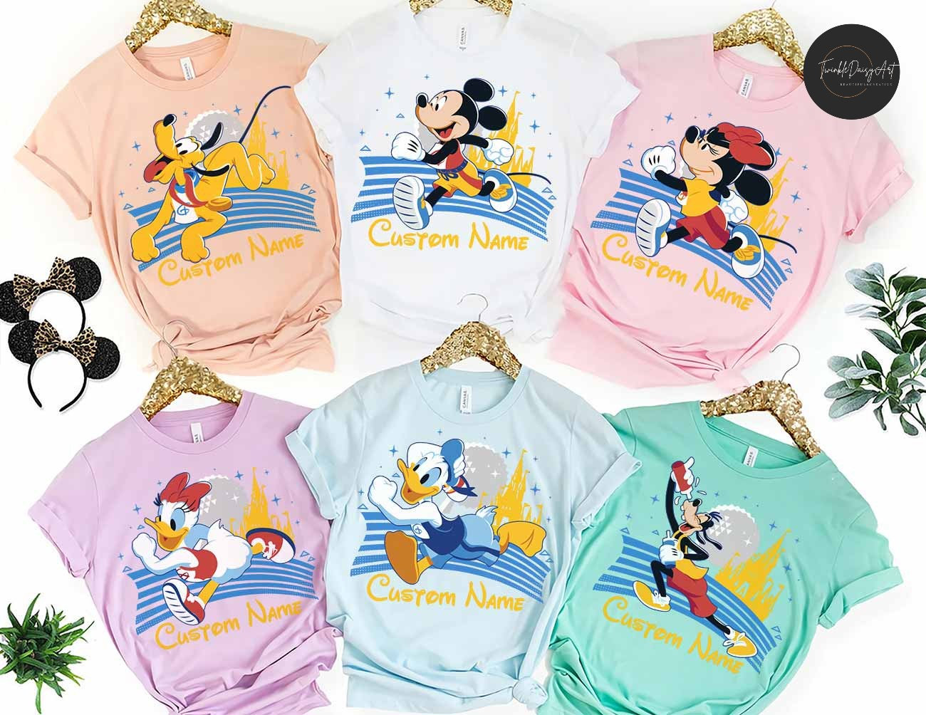Personalized Run Disney Shirt, Mickey and Friends Walt Disney World