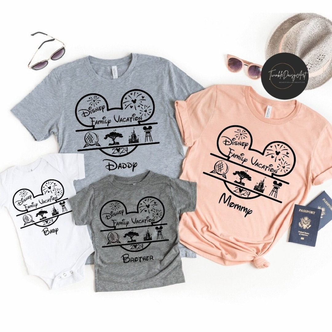 Personalized Disney Family Vacation 2024 Shirt Mickey Ears Etsy