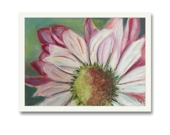 Spring Floral Print, Pink Daisy Print, Gift Idea, Flower Painting, Flower Wall Art, Hand Painted Art