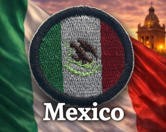 Mexico flag patches - 2 pack mini