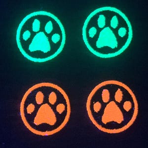 Cat paw print mini patches | UV glow