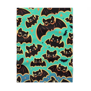 Goth Baby Blanket with Cute Bat Print - Spooky Fleece Blanket for Infants, Gothic Nursery Decor, Halloween Baby Gift, Baby Shower Gift