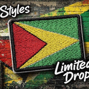 Guyana patch flag | heat preas adhesive