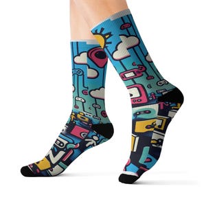 Colorful Retro-Themed Socks, Fun Gift for Gamers, Trendy Socks for Any Occasion, Gamer Dad, Gamer Mom