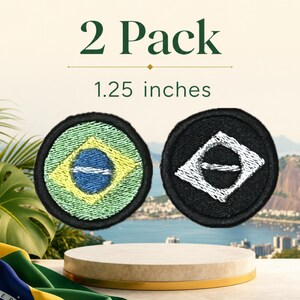 Brazil mini flags. | 2 pack of sew on patches