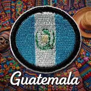 Guatemala flag - Mini embroidered patches - 2 pack