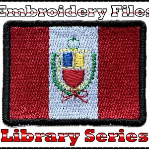 Peru Flag PES Embroidery File | Patch & DTG | 4x4 Hoop | Instant Download