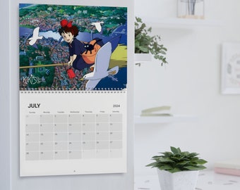 Japanese Anime (2024) Wall Calendar | Totoro Howl's Spirited Away Kiki's