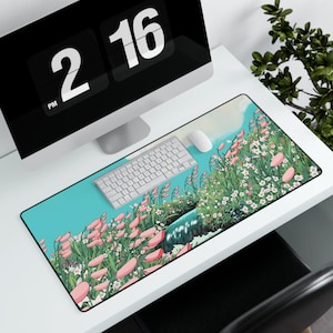 Howl's Anime Scenery Flowers Desk Mat | 3 Sizes Gaming Mouse Pad Desk Japanese Computer Decor Accessories Gift