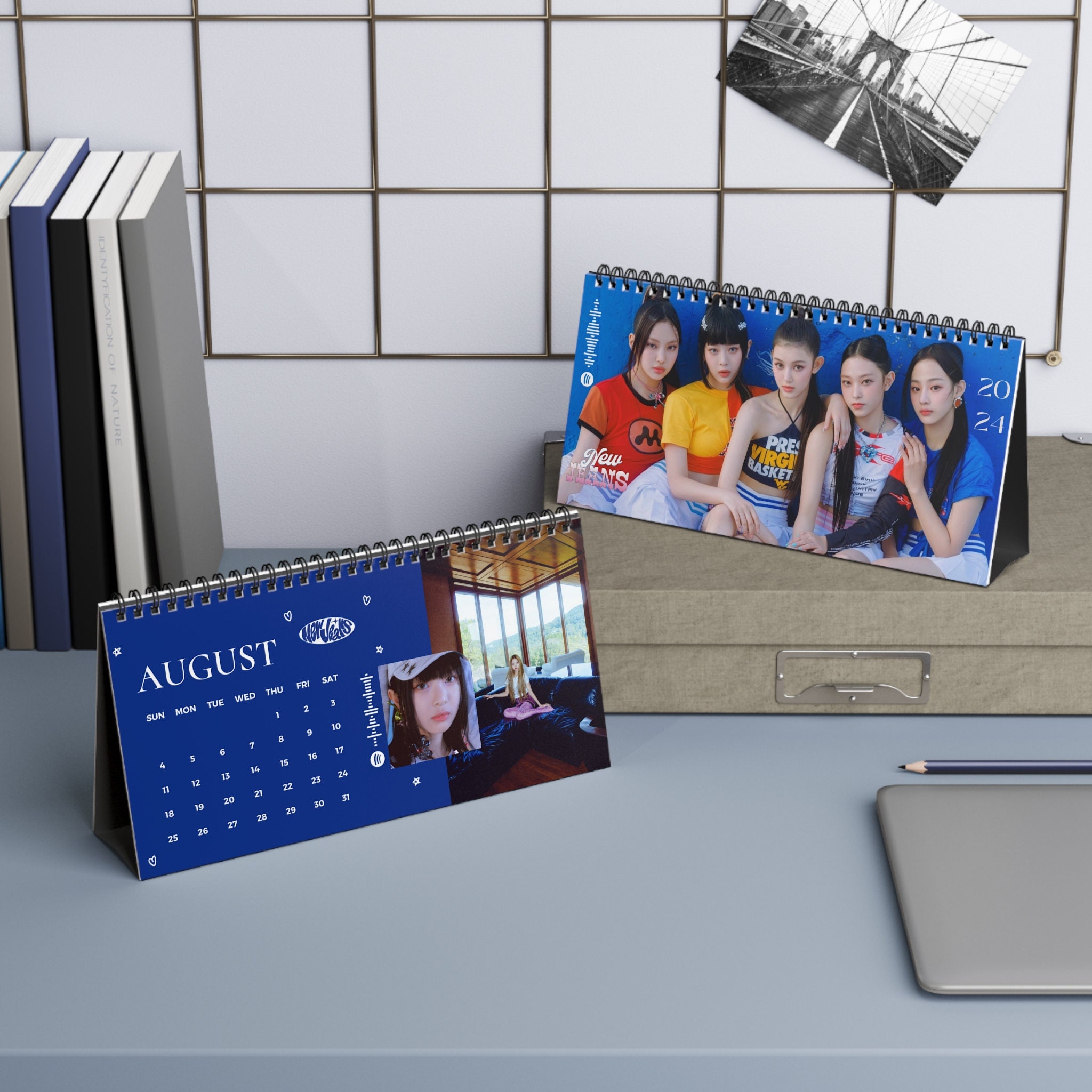 New Jeans 2024 Desk Calendar Kpop Decor Gift, Office Desk Calendar